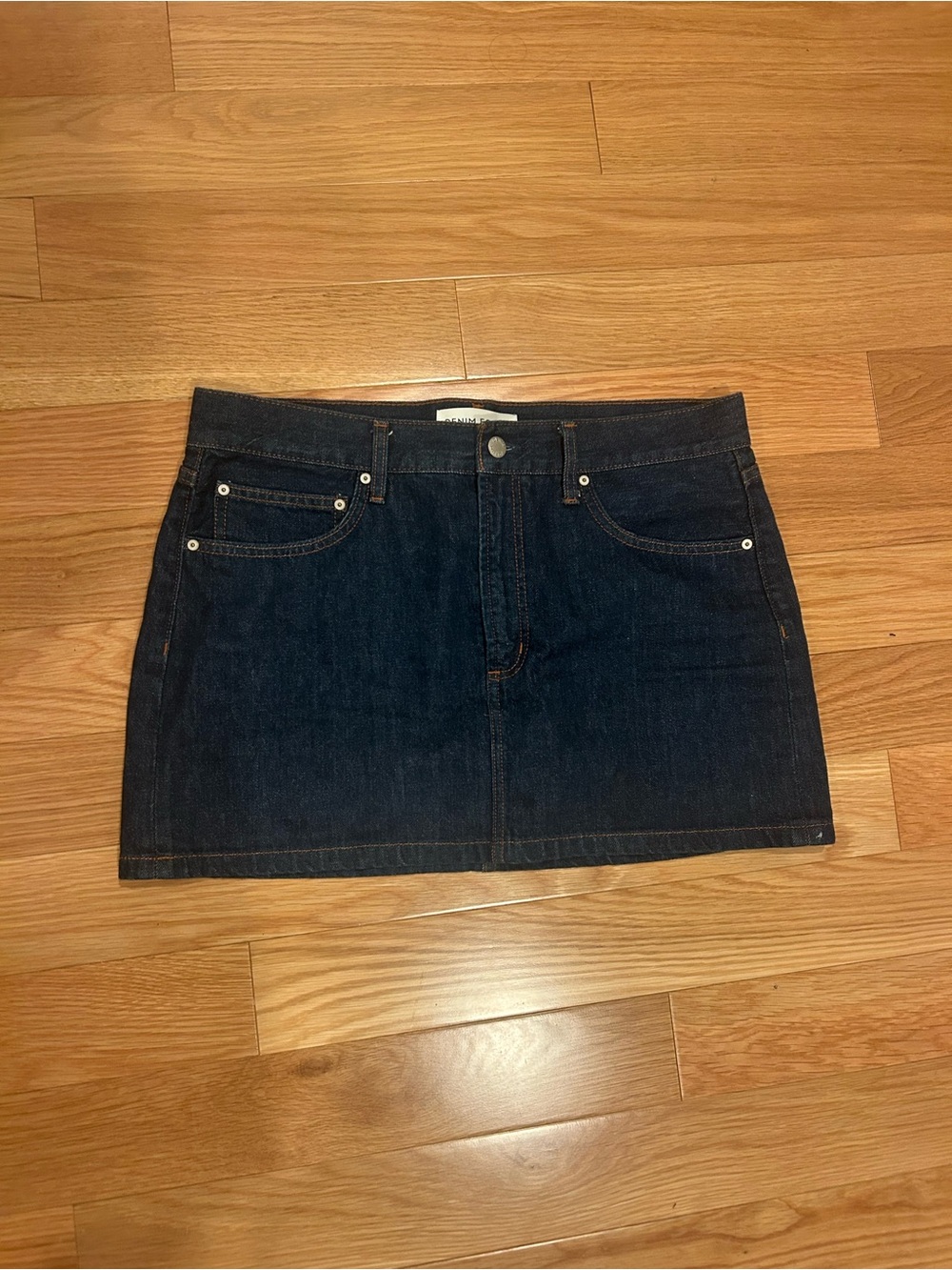 Aritzia Dark Blue Denim Mini Skirt